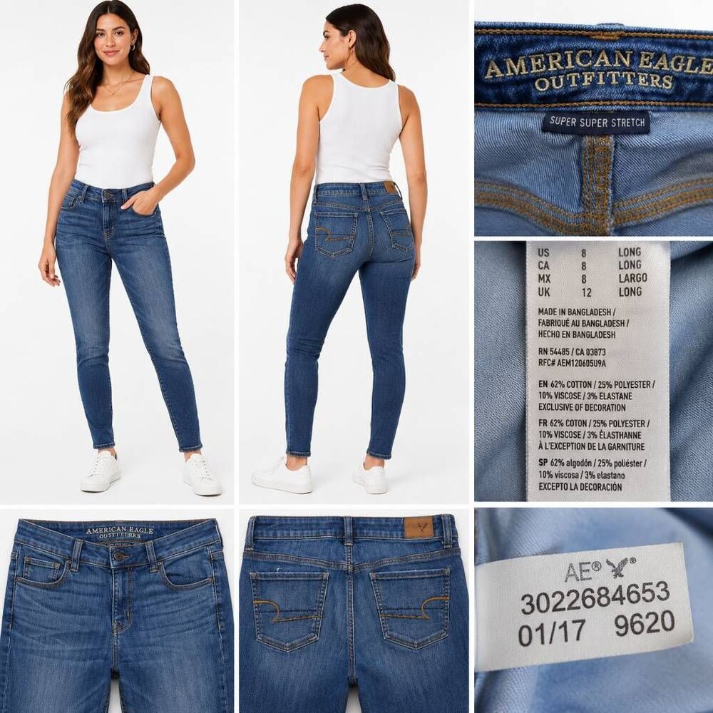 American Eagle Jegging Super Stretch Jeans 8 Long